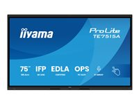 iiyama ProLite TE7515A-B1AG - 75" Diagonal klass (74.5" visbar) LED-bakgrundsbelyst LCD-skärm - interaktiv digital skyltning - med beröringsskärm (multi touch) / 8-mikrofonarray / valbar slot-in PC-funktionalitet - 4K UHD (2160p) 3840 x 2160 - svart (ram), matt finish TE7515A-B1AG
