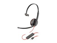HP Poly Blackwire 3210 - Blackwire 3200 Series - headset - på örat - kabelansluten - USB-C - svart - Skype-certifierat, Cisco Jabber-certifierad, Avaya-certifierad 80S09A6