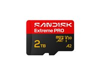 SanDisk Extreme Pro - Flash-minneskort (SD-adapter inkluderad) - 2 TB - A2 / Video Class V30 / UHS-I U3 - mikroSDXC UHS-I SDSQXCD-2T00-GN6MA