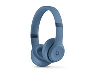 Beats Solo 4 - Hörlurar med mikrofon - på örat - Bluetooth - trådlös - 3,5 mm kontakt, USB-C - ljudisolerande - slate blue MUW43DN/A