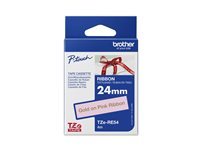 Brother TZe-RE54 - Satin - guld på rosa - Rulle (2,4 cm x 4 m) 1 kassett(er) bandtejp - för Brother PT-D600; P-Touch PT-2430, 2700, 3600, 7500, 7600, 9800, D800, E550, H500, P750 TZERE54