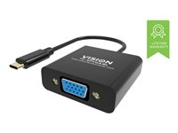 VISION - Videokort - USB-C hane till HD-15 (VGA) hona - svart - stöd för 1080p TC-USBCVGA/BL