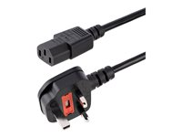 StarTech.com 3ft (1m) UK Computer Power Cable, BS 1363 to C13 Power Cord, 18AWG, 10A 250V, Black Replacement AC Power Cord, Monitor Power Cable, BS 1363 to IEC 60320 C13 Kettle Lead - PC Power Supply Cable (BS13U-1M-POWER-LEAD) - Strömkabel - BS 1363 (P) till power IEC 60320 C13 - AC 250 V - 10 A - 1 m - formpressad - svart - Storbritannien BS13U-1M-POWER-LEAD