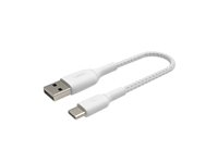 Belkin BoostCharge - USB-kabel - USB-C (hane) till USB (hane) - 3 m - vit CAB002BT3MWH