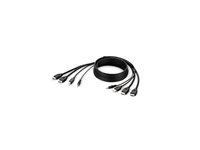 Belkin Secure KVM Combo Cable - Video/USB/ljud-kabel - TAA-kompatibel - USB, minijack, HDMI (hane) till USB typ B, minijack, HDMI (hane) - 3.05 m - passiv, stöd för 4K - svart F1DN2CCBL-HH10T