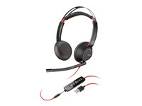 Poly Blackwire C5220 - Blackwire 5200 series - headset - på örat - kabelansluten - USB-A, 3,5 mm kontakt - svart - Certifierad för Microsoft-teams, Certifierad för Skype for Buisness, Certifierad för Zoom Rooms, Cisco Jabber-certifierad, Avaya-certifierad 80R97A6