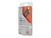 Belkin Premium - USB-kabel - USB (hane) till mikro-USB typ B (hane) - USB 3.0 - 1.8 m - svart F3U165CP1.8M