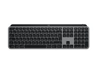 Logitech Master Series MX Keys S for Mac - Tangentbord - full size - bakgrundsbelyst - trådlös - Bluetooth LE - AZERTY - fransk - rymdgrå 920-011625