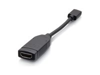 C2G Mini HDMI to HDMI Dongle Adapter Converter - HDMI-kabel - 19 pin mini HDMI Type C hane lött till HDMI hona lött - svart - stöd för 4K, 4K30Hz stöd, stöd för 1080p C2G30066
