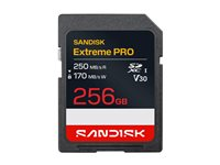SanDisk Extreme PRO - Flash-minneskort - 256 GB - Video Class V30 / UHS-I - SDXC UHS-I SDSDXXJ-256G-GSCIN