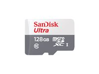 SanDisk Ultra - Flash-minneskort - 128 GB - A1 / UHS Class 1 / Class10 - mikroSDXC UHS-I SDSQUNR-128G-GN6MN