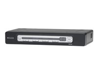 Belkin OmniView PRO3 USB & PS/2 4-Port KVM Switch - Omkopplare för tangentbord/video/mus - 4 x KVM port(s) - skrivbordsmodell F1DA104ZEA
