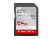 SanDisk Ultra GO - Flash-minneskort - 64 GB - Video Class V10 / UHS-I U1 - SDXC UHS-I SDSDUGN-064G-GN6IN