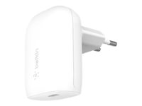 Belkin BoostCharge - Strömadapter - PPS-teknik - 30 Watt - 3 A - Fast Charge, PD 3.0 (24 pin USB-C) - vit WCA005VFWH