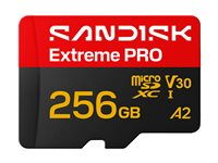 SanDisk Extreme PRO - Flash-minneskort (SD-adapter inkluderad) - 256 GB - A2 / Video Class V30 / UHS-I U3 - mikroSDXC UHS-I SDSQXCJ-256G-GS6MA