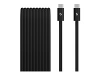 Beats - USB-kabel - USB-C (hane) till USB-C (hane) - USB 2.0 - 3 m - flätad, Snabbladdning upp till 240 W, förstärkt design - bultsvart MHX64ZM/A