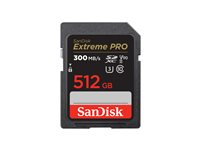 SanDisk Extreme Pro - Flash-minneskort - 512 GB - Video Class V90 / UHS-II U3 / Class10 - 1733x/2000x - SDXC UHS-II SDSDXDK-512G-GN4IN