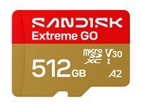 SanDisk Extreme Go - Flash-minneskort - 512 GB - A1 / Video Class V30 / UHS-I U3 - mikroSDXC UHS-I SDSQXGN-512G-GN6MN