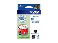 Brother LC22UBK - XL - svart - original - bläckpatron - för Brother DCP-J785DW, DCP-J785DWXL, MFC-J985DW; INKvestment Work Smart MFC-J985DW LC22UBK