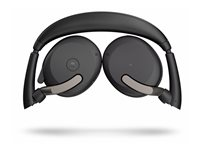 Jabra Evolve2 65 Flex MS Stereo - Headset - på örat - Bluetooth - trådlös - aktiv brusradering - USB-A - svart - med trådlös laddningsplatta - Certifierad för Microsoft-teams 26699-999-989