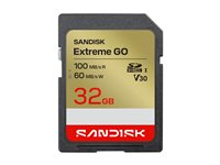 SanDisk Extreme Go - Flash-minneskort - 32 GB - Video Class V30 / UHS-I U3 - SDHC UHS-I SDSDXGN-032G-GNCIN