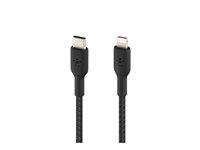 Belkin BoostCharge - Lightning-kabel - USB-C hane till Lightning hane - 1 m - svart - USB-strömförsörjning (18W) CAA004BT1MBK