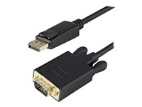 StarTech.com 1 m DisplayPort till VGA-kabel - Aktiv DisplayPort till VGA-kabeladapter - 1080p video - DP till VGA-skärmkabel - DP 1.2 till VGA-konverterare - Låsande DP-kontakt - Adapterkabel - DisplayPort (hane) spärrad till HD-15 (VGA) (hane) - DisplayPort 1.2 - 1 m - aktiv, 2048 x 1280-stöd 60 Hz - svart DP2VGAMM3B