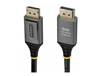 StarTech - DisplayPort-kabel - DisplayPort (hane) spärrad till DisplayPort (hane) spärrad - DisplayPort 2.1 - 2 m - passiv, 16K60Hz stöd, 10K60Hz stöd, 8K60Hz stöd, 8K240Hz stöd, UHBR20, upp till 80 Gbps dataöverföringshastighet, VESA DP80-certifierad, HDR10-stöd - svart DP21V-2M-DP80-CABLE
