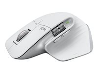 Logitech Master Series MX Master 3S for Mac - Mus - ergonomisk - optisk - 7 knappar - trådlös - 2.4 GHz, Bluetooth - blekgrå - för Apple MacBook 910-006572