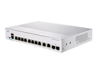 Cisco Business 350 Series 350-8T-E-2G - Switch - L3 - Administrerad - 8 x 10/100/1000 + 2 x kombination Gigabit Ethernet/Gigabit SFP - rackmonterbar CBS350-8T-E-2G-EU