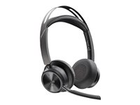 HP Poly Voyager Focus 2 - Headset - på örat - Bluetooth - trådlös - aktiv brusradering - USB-C via Bluetooth-adapter - svart - Zoomcertifierad, Certifierad för Microsoft-teams 9T9J4AA#AC3