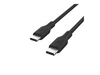 Belkin BoostCharge - USB-kabel - 24 pin USB-C (hane) till 24 pin USB-C (hane) - 2 m - svart - för Apple 10.9-inch iPad Air; Google Pixel 4a, 5, 6; Samsung Galaxy Note20, S21, S21 5G, S22 CAB014BT2MBK