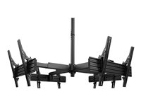 Multibrackets M Ceiling Mount Pro MBC4U - Monteringssats (takplatta, skyddslock för takplatta, 4 skenor, 8 lutningsarmar, 4 kopplingsstänger, 4 stödskenor, fyrkantig koppling, 4 kopplingsplattor, 4 förlängningsrör (80 cm)) - för 4 LCD-bildskärmar - aluminium, stål - svart - skärmstorlek: 40"-65" - takmonterbar 7350073733538