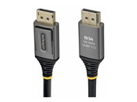 StarTech - DisplayPort-kabel - DisplayPort (hane) spärrad till DisplayPort (hane) spärrad - DisplayPort 2.1 - 50 cm - passiv, 8K60Hz stöd, 4K240Hz stöd, 8K144 Hz stöd (DSC), VESA DP54-certifierad, upp till 54 Gbps dataöverföringshastighet, 10K60Hz stöd, 16K30Hz stöd, HDR10-stöd, 4K144Hz stöd - svart DP21V-50C-DP54-CABLE