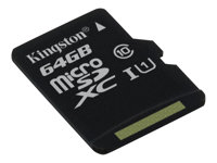 Kingston - Flash-minneskort (microSDXC till SD-adapter inkluderad) - 64 GB - Class 10 - microSDXC SDCX10/64GB