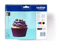 Brother LC123 - 4-pack - svart, gul, cyan, magenta - original - blister - bläckpatron - för Brother DCP-J100, J105, J132, J152, J552, J752, MFC-J245, J470, J650, J6520, J6720, J6920 LC123VALBP