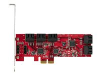 StarTech.com SATA PCIe-kort - PCIe SATA-expansionskort med 10 portar - 6 Gbps - Lågprofilfäste - 10 Mini-SAS till SATA-kablar - ASM1062 Non-Raid - PCI Express till SATA-omvandlare - Kontrollerkort - SATA 6Gb/s - låg profil - PCIe 2.0 x2 10P6G-PCIE-SATA-CARD